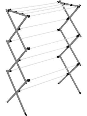 New-6-Tier Collapsible Steel Clothes Drying Rack, 24 ft, White